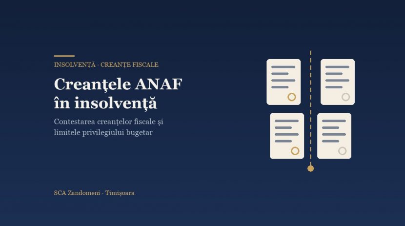 Creanțele ANAF în insolvență: contestarea creanțelor fiscale, compensările și limitele privilegiului bugetar - SCA Zandomeni