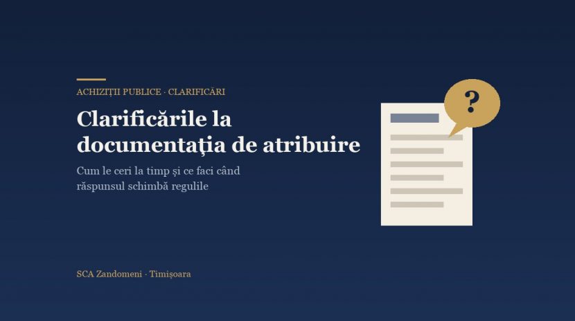 Clarificările la documentația de atribuire: termene și ce faci când răspunsul schimbă regulile - SCA Zandomeni