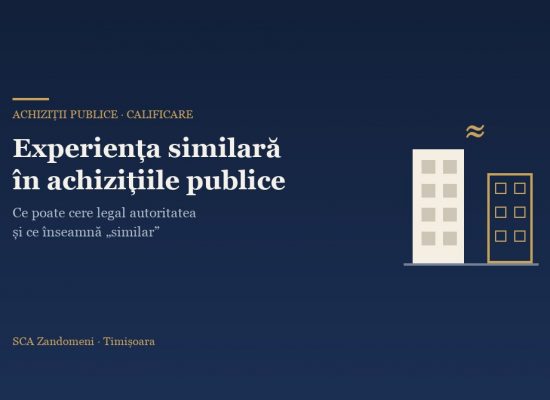 Experiența similară în achizițiile publice: ce poate cere legal autoritatea - SCA Zandomeni