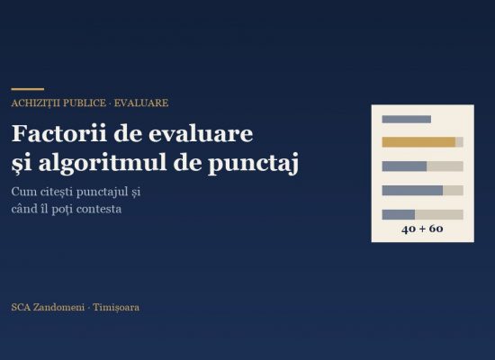 Factorii de evaluare a ofertelor și algoritmul de punctaj - SCA Zandomeni