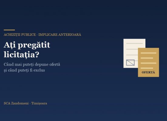 Implicarea anterioară în pregătirea procedurii de achiziție publică - SCA Zandomeni