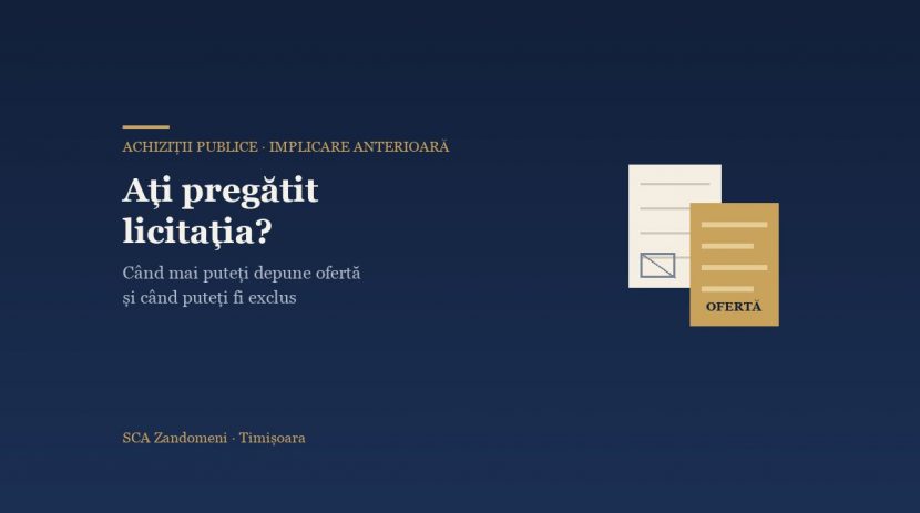 Implicarea anterioară în pregătirea procedurii de achiziție publică - SCA Zandomeni