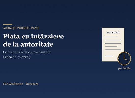 Autoritatea contractantă plătește cu întârziere: ce drepturi îi dă contractantului Legea nr. 72/2013 - SCA Zandomeni
