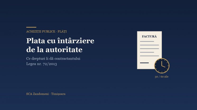 Autoritatea contractantă plătește cu întârziere: ce drepturi îi dă contractantului Legea nr. 72/2013 - SCA Zandomeni