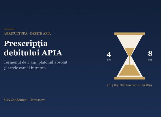 Prescripția dreptului APIA de a recupera sumele plătite: când debitul nu mai poate fi cerut - SCA Zandomeni