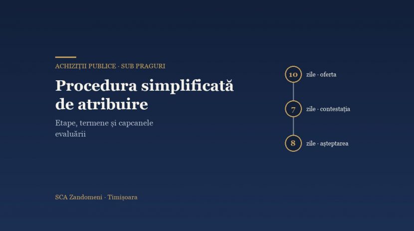 Procedura simplificată de atribuire: etape, termene și capcanele evaluării - SCA Zandomeni