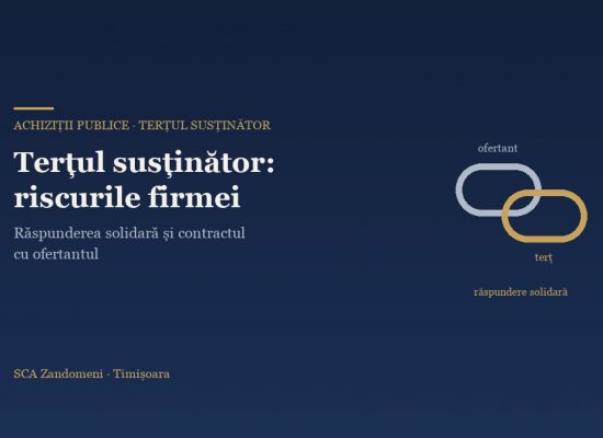 Firma care acordă susținerea într-o licitație: ce riscă terțul susținător și cum se protejează prin contractul cu ofertantul - SCA Zandomeni