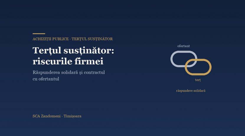 Firma care acordă susținerea într-o licitație: ce riscă terțul susținător și cum se protejează prin contractul cu ofertantul - SCA Zandomeni